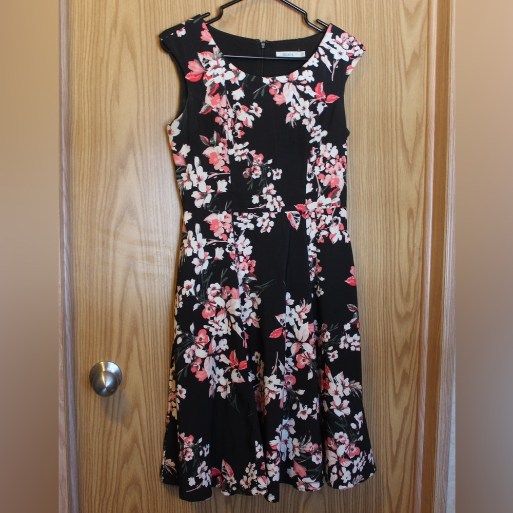 Floral Black and Pink Dress